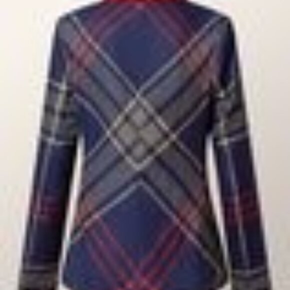 STYLEWE Red and Blue Plaid Blazer - Picture 4 of 12